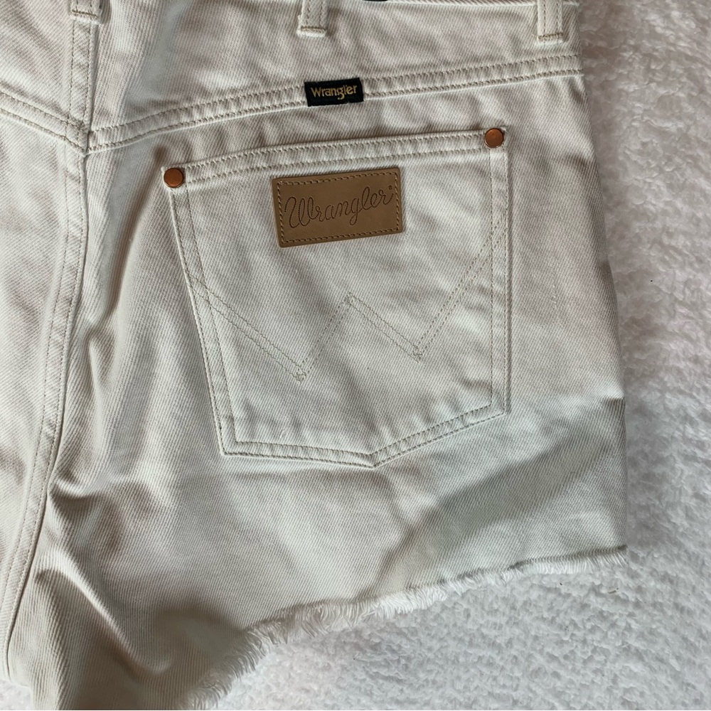 Wrangler Festival Shorts Cut Off Cotton Jean Denim White‎ Women's 32 NWT 5574